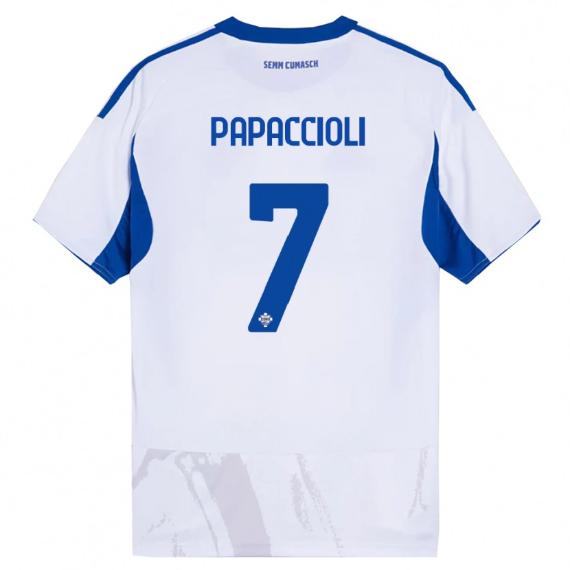 Danxen Heren Matteo Papaccioli #7 Wit Blauw Uitshirt Uittenue 2025/26 T-Shirt