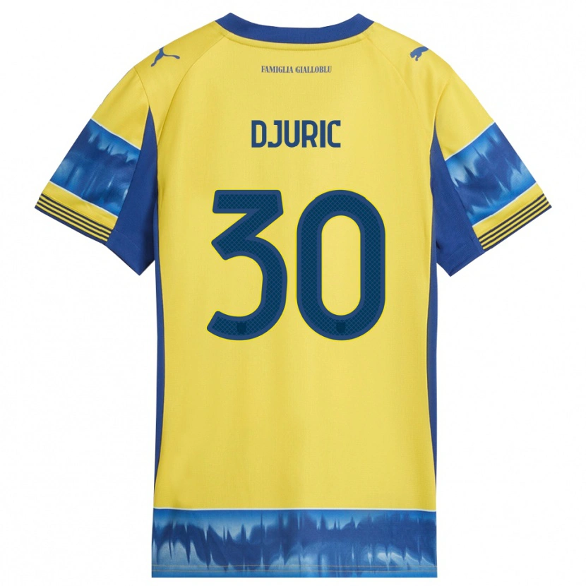 Danxen Heren Milan Djuric #30 Geel Blauw Uitshirt Uittenue 2025/26 T-Shirt