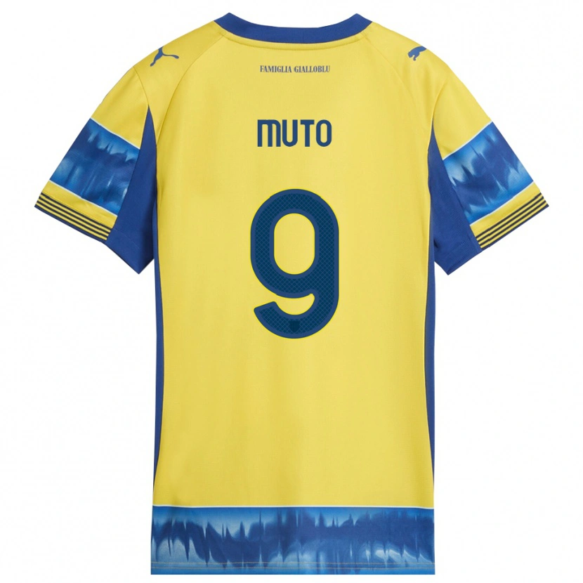 Danxen Heren Andrea Muto #9 Geel Blauw Uitshirt Uittenue 2025/26 T-Shirt