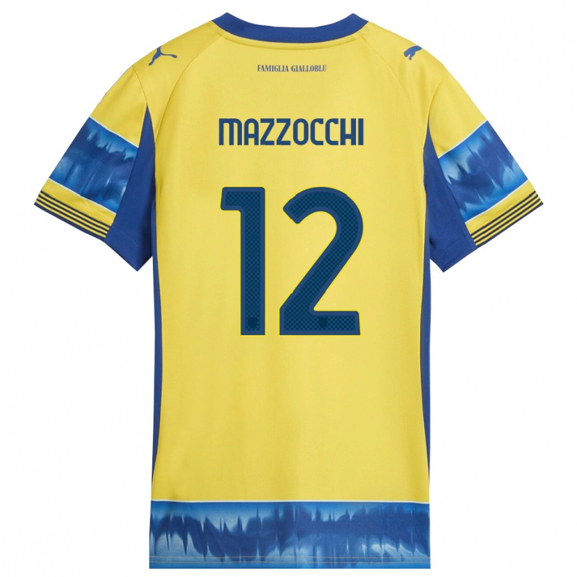 Danxen Heren Alessandro Mazzocchi #12 Geel Blauw Uitshirt Uittenue 2025/26 T-Shirt