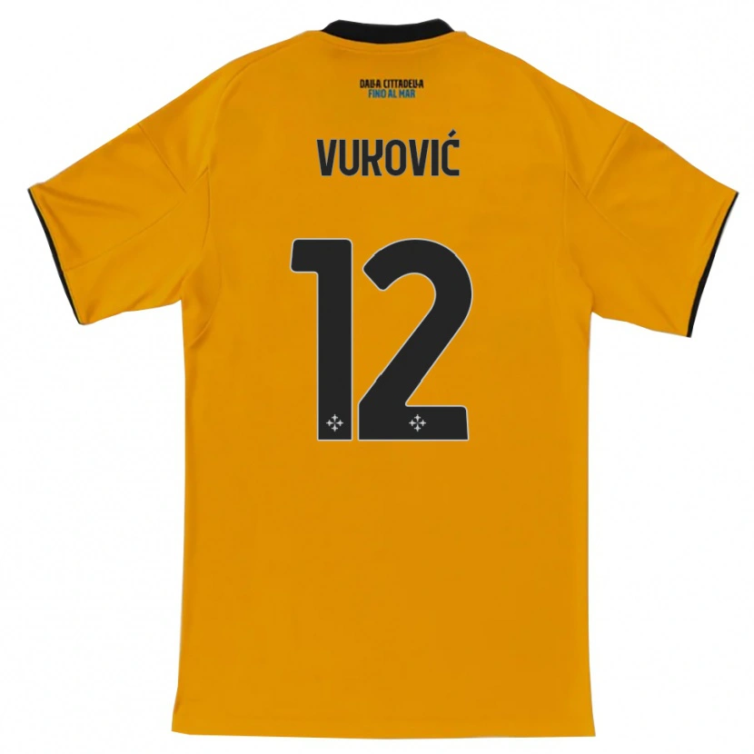 Danxen Heren Ante Vukovic #12 Oranje Blauw Uitshirt Uittenue 2025/26 T-Shirt