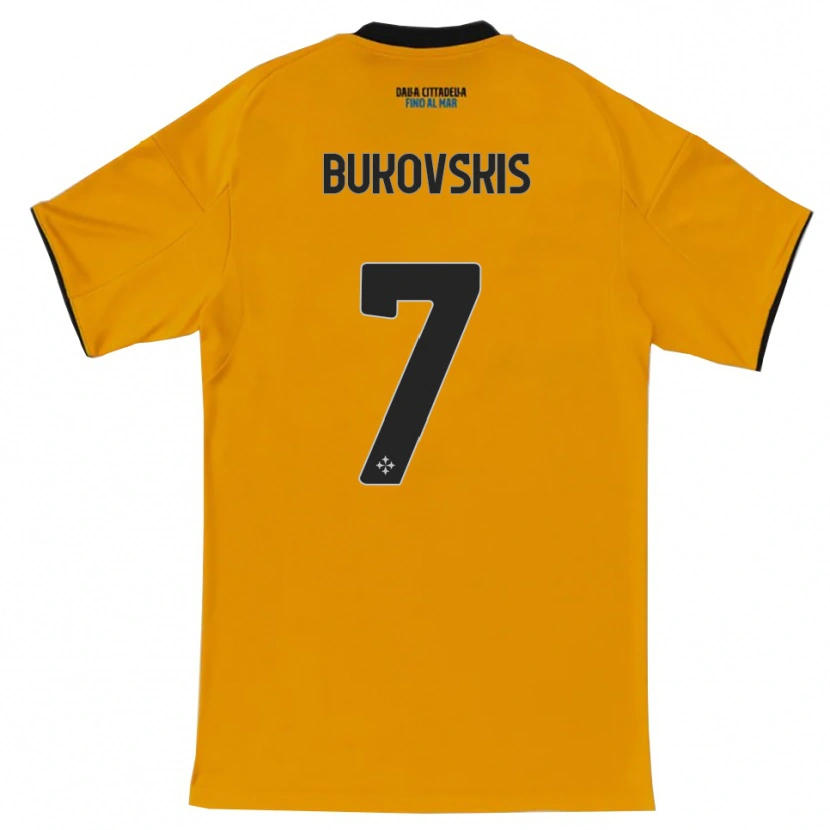 Danxen Heren Aleksejs Bukovskis #7 Oranje Blauw Uitshirt Uittenue 2025/26 T-Shirt