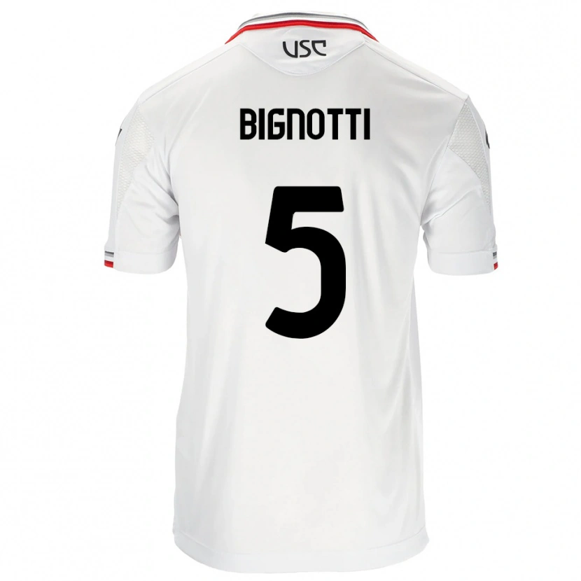 Danxen Heren Francesco Bignotti #5 Wit Rood Uitshirt Uittenue 2025/26 T-Shirt