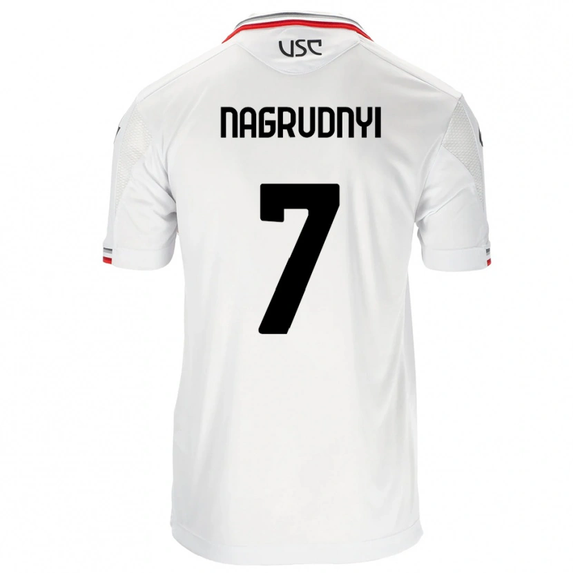 Danxen Heren Vladyslav Nagrudnyi #7 Wit Rood Uitshirt Uittenue 2025/26 T-Shirt