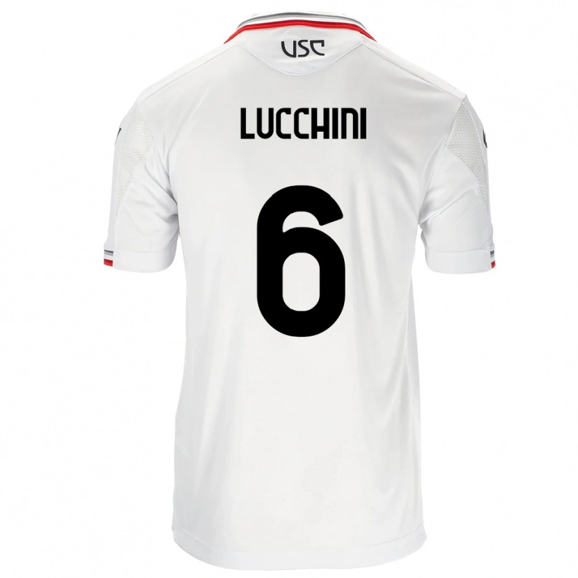 Danxen Heren Matteo Lucchini #6 Wit Rood Uitshirt Uittenue 2025/26 T-Shirt