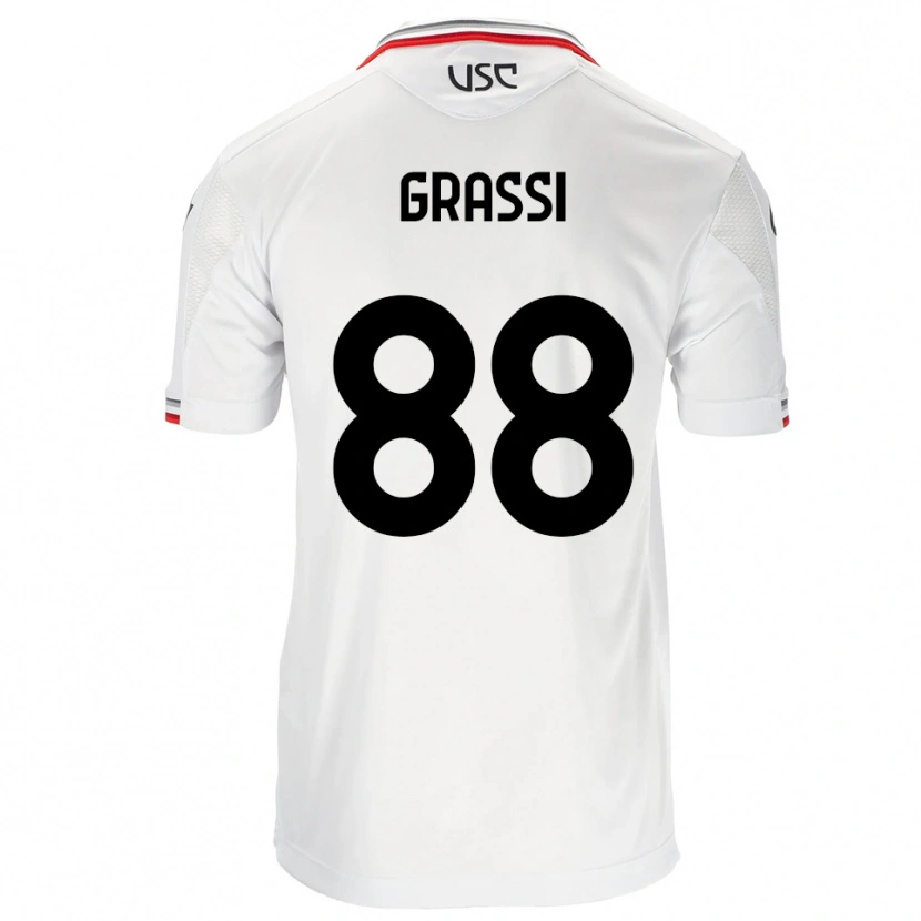 Danxen Heren Alberto Grassi #88 Wit Rood Uitshirt Uittenue 2025/26 T-Shirt
