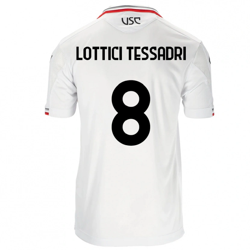 Danxen Heren Simone Lottici Tessadri #8 Wit Rood Uitshirt Uittenue 2025/26 T-Shirt