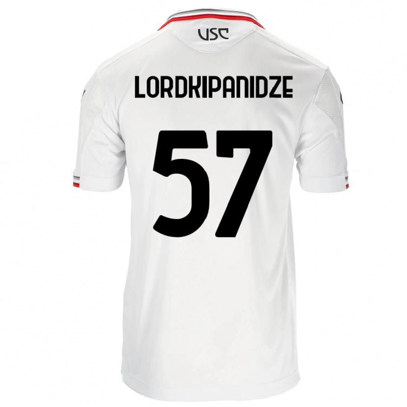 Danxen Heren Dachi Lordkipanidze #57 Wit Rood Uitshirt Uittenue 2025/26 T-Shirt