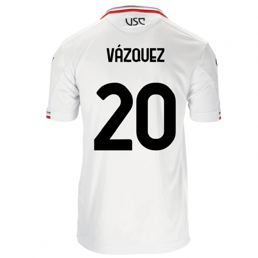Danxen Heren Franco Vázquez #20 Wit Rood Uitshirt Uittenue 2025/26 T-Shirt