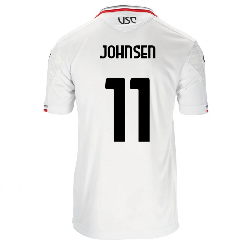Danxen Heren Dennis Johnsen #11 Wit Rood Uitshirt Uittenue 2025/26 T-Shirt