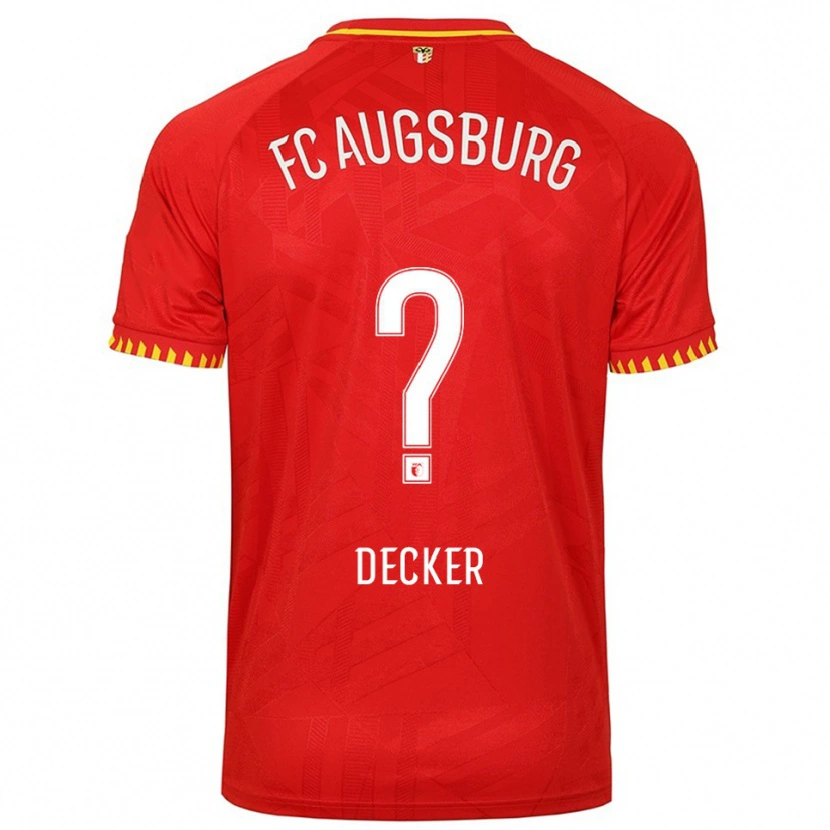 Danxen Heren Tim Decker #0 Rood Geel Uitshirt Uittenue 2025/26 T-Shirt