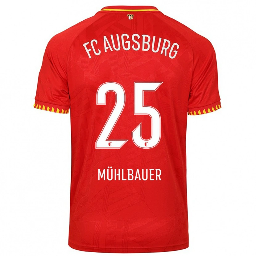 Danxen Heren Simon Mühlbauer #25 Rood Geel Uitshirt Uittenue 2025/26 T-Shirt