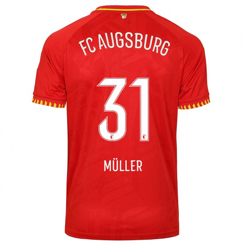 Danxen Heren Noah Müller #31 Rood Geel Uitshirt Uittenue 2025/26 T-Shirt