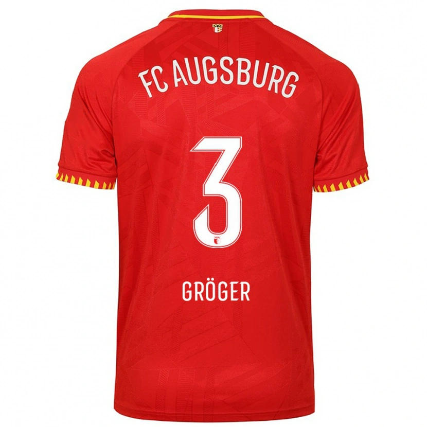 Danxen Heren Elias Gröger #3 Rood Geel Uitshirt Uittenue 2025/26 T-Shirt