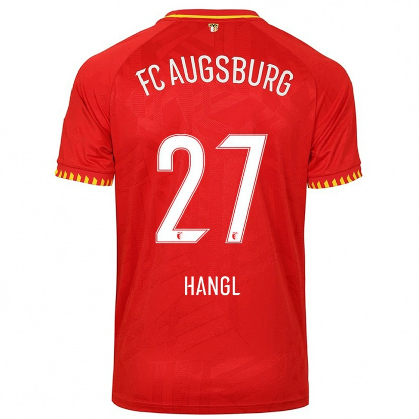 Danxen Heren Florian Hangl #27 Rood Geel Uitshirt Uittenue 2025/26 T-Shirt