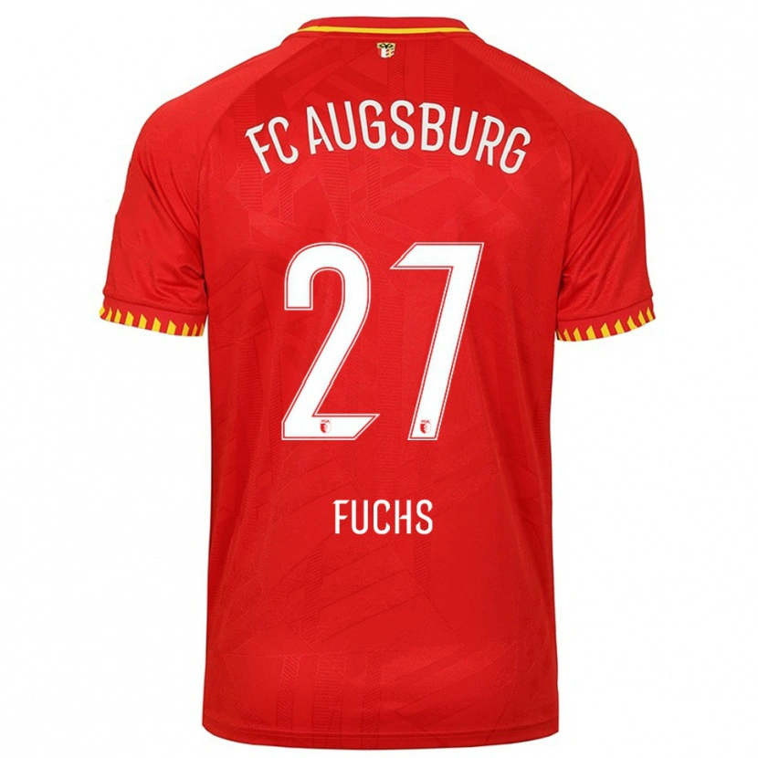 Danxen Heren Nina Fuchs #27 Rood Geel Uitshirt Uittenue 2025/26 T-Shirt