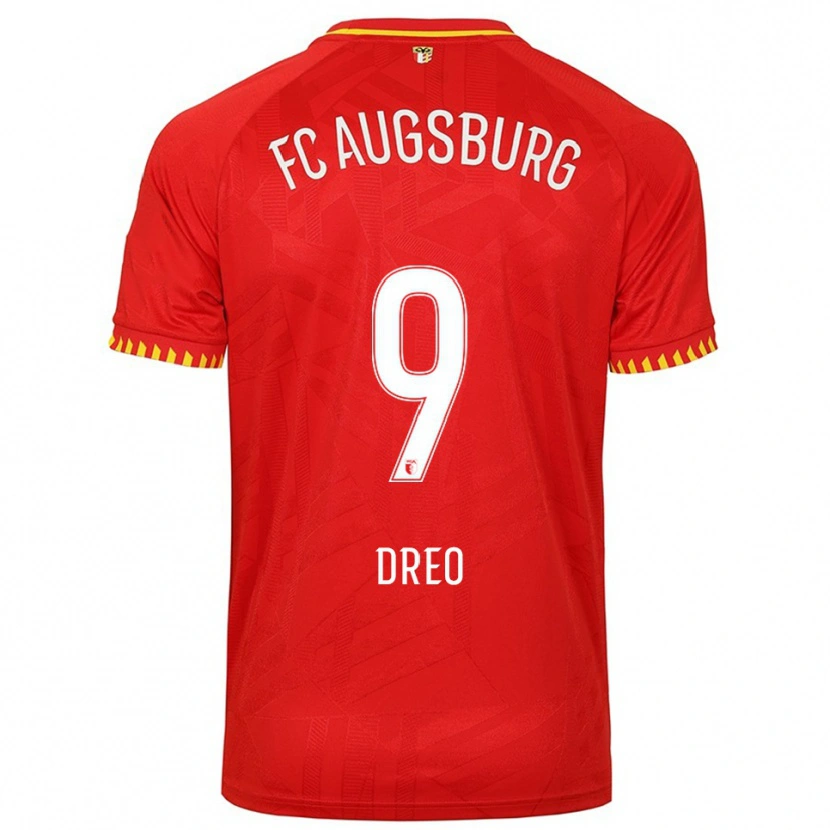 Danxen Heren David Dreo #9 Rood Geel Uitshirt Uittenue 2025/26 T-Shirt