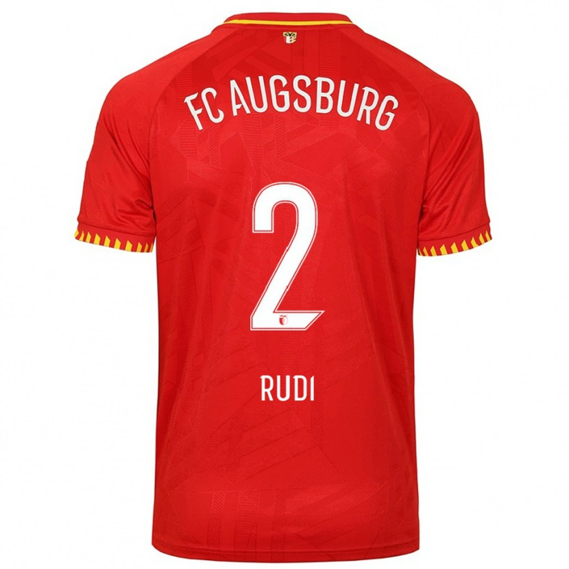Danxen Heren Rafael Rudi #2 Rood Geel Uitshirt Uittenue 2025/26 T-Shirt