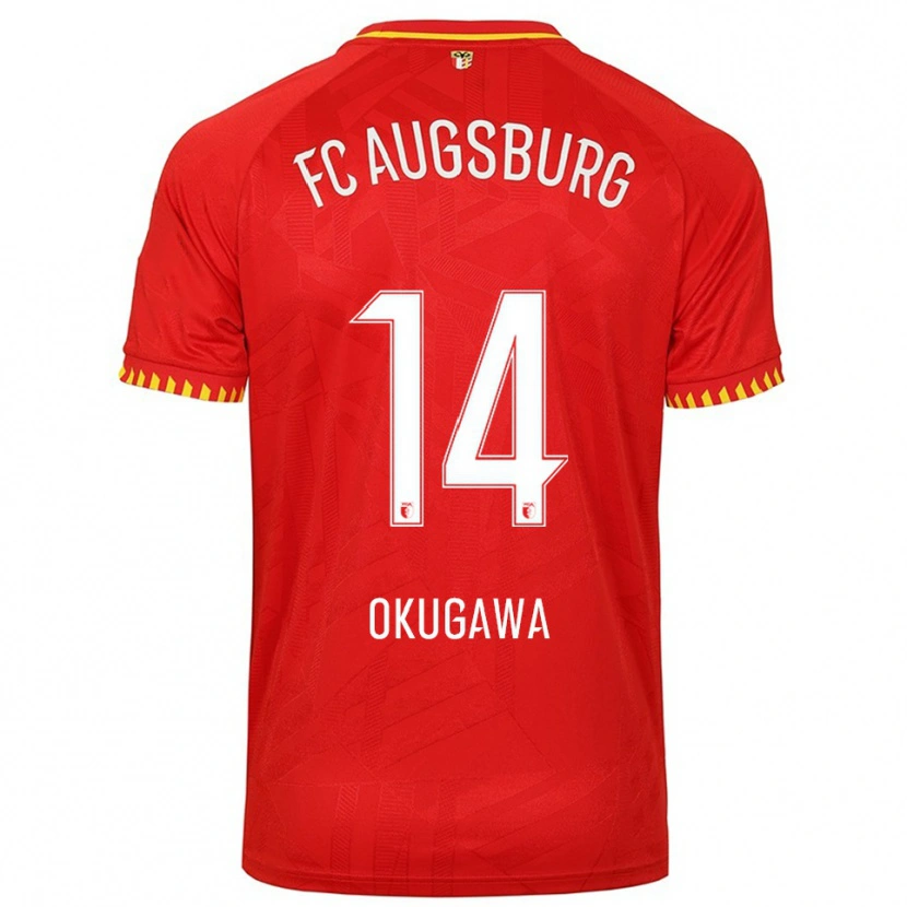Danxen Heren Masaya Okugawa #14 Rood Geel Uitshirt Uittenue 2025/26 T-Shirt