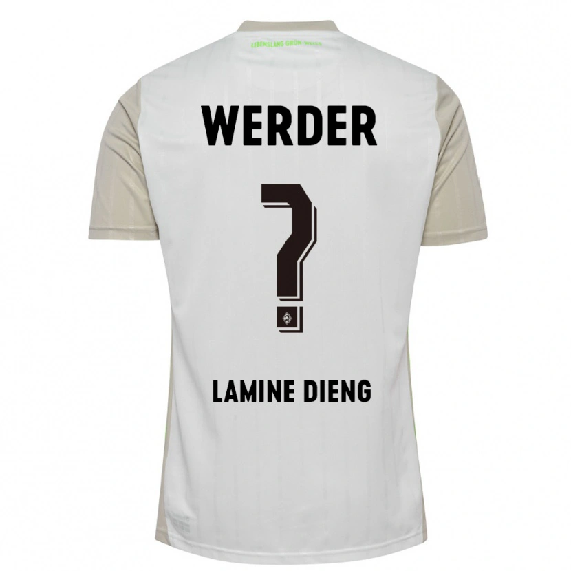 Danxen Heren Mamadou Lamine Dieng #0 Wit Zwart Uitshirt Uittenue 2025/26 T-Shirt