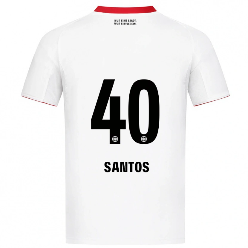 Danxen Heren Kauã Santos #40 Wit Rood Uitshirt Uittenue 2025/26 T-Shirt