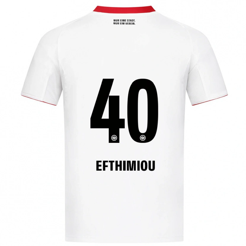 Danxen Heren Sissis Efthimiou #40 Wit Rood Uitshirt Uittenue 2025/26 T-Shirt