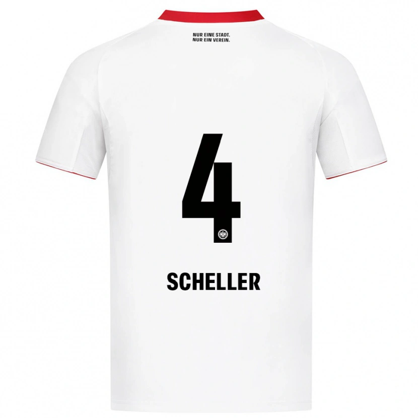 Danxen Heren Niklas Scheller #4 Wit Rood Uitshirt Uittenue 2025/26 T-Shirt