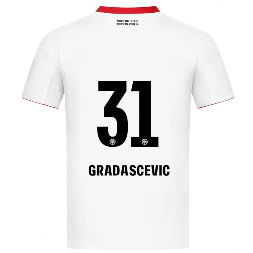 Danxen Heren Meris Gradascevic #31 Wit Rood Uitshirt Uittenue 2025/26 T-Shirt