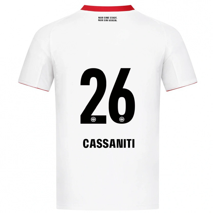 Danxen Heren Nino Cassaniti #26 Wit Rood Uitshirt Uittenue 2025/26 T-Shirt