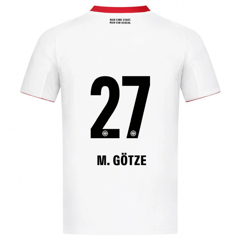 Danxen Heren Mario Götze #27 Wit Rood Uitshirt Uittenue 2025/26 T-Shirt
