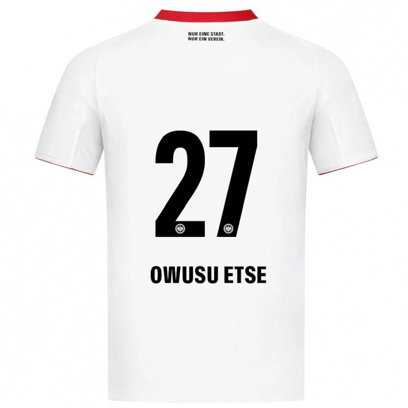 Danxen Heren Collin Owusu Etse #27 Wit Rood Uitshirt Uittenue 2025/26 T-Shirt