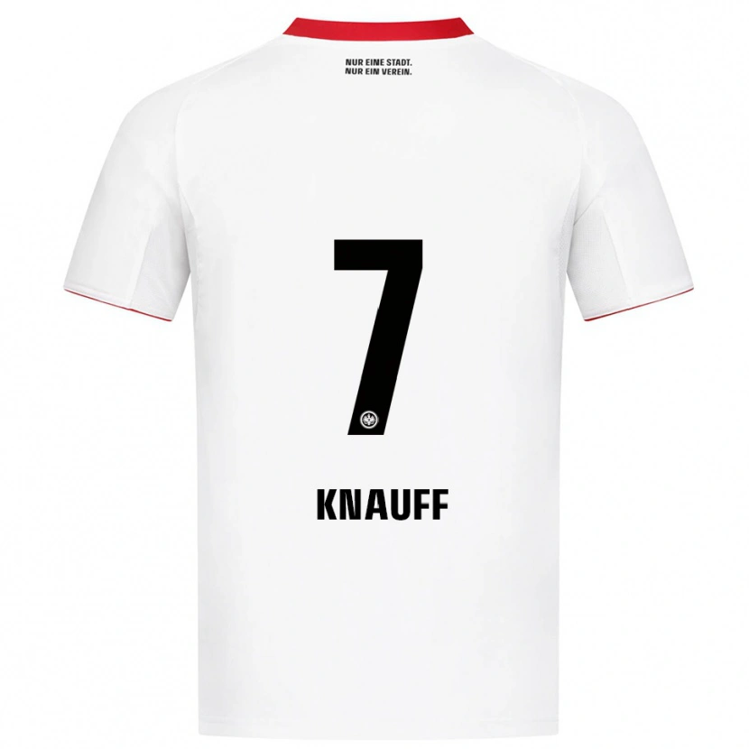 Danxen Heren Ansgar Knauff #7 Wit Rood Uitshirt Uittenue 2025/26 T-Shirt