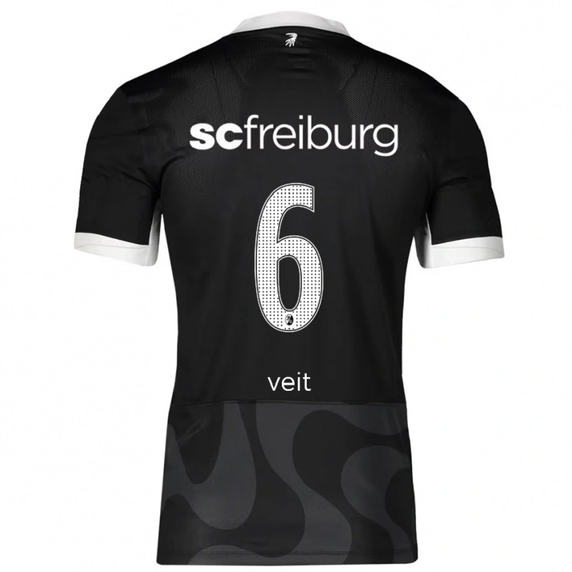 Danxen Heren Jannik Veit #6 Zwart Wit Uitshirt Uittenue 2025/26 T-Shirt
