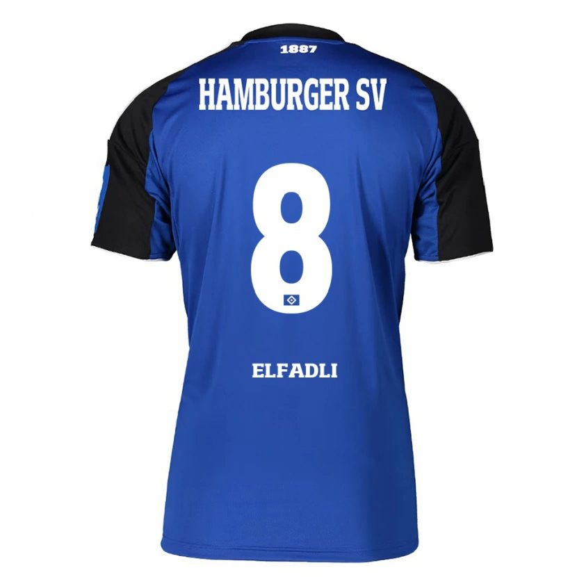 Danxen Heren Daniel Elfadli #8 Blauw Zwart Uitshirt Uittenue 2025/26 T-Shirt