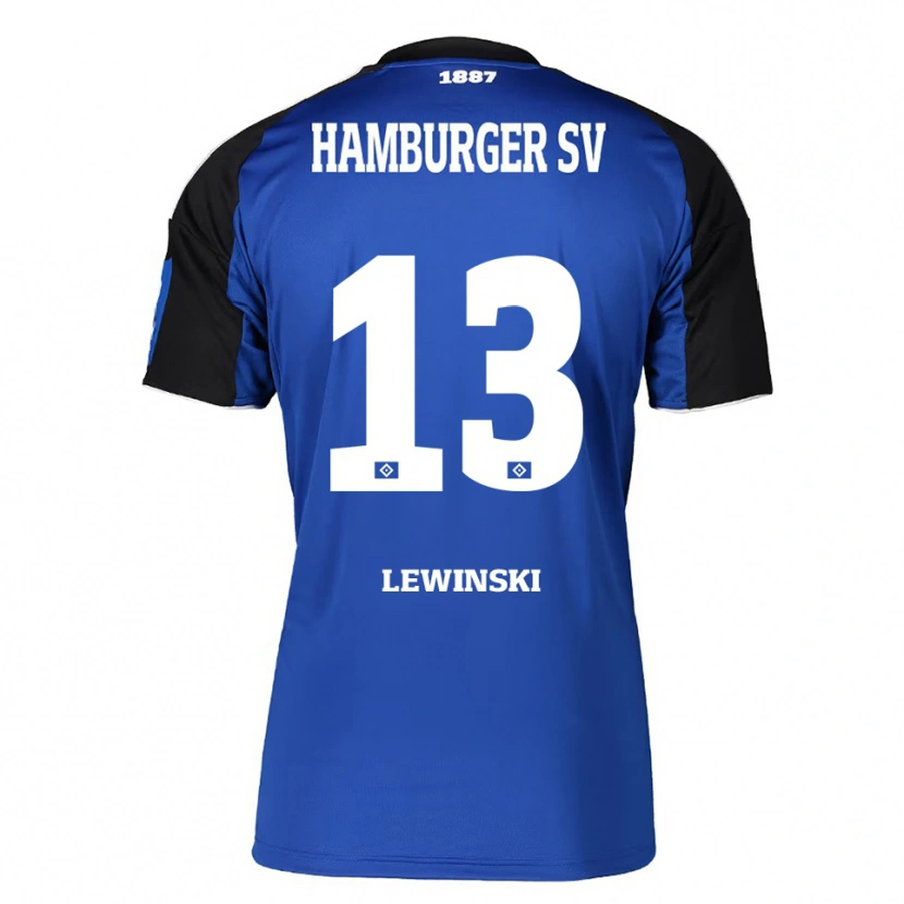 Danxen Heren Fyn-Luca Lewinski #13 Blauw Zwart Uitshirt Uittenue 2025/26 T-Shirt