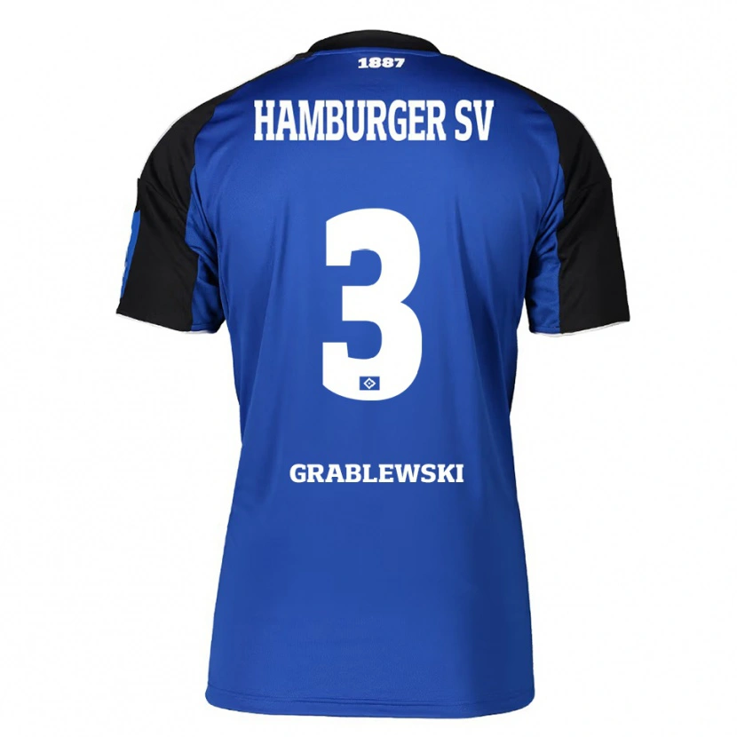 Danxen Heren Max Grablewski #3 Blauw Zwart Uitshirt Uittenue 2025/26 T-Shirt