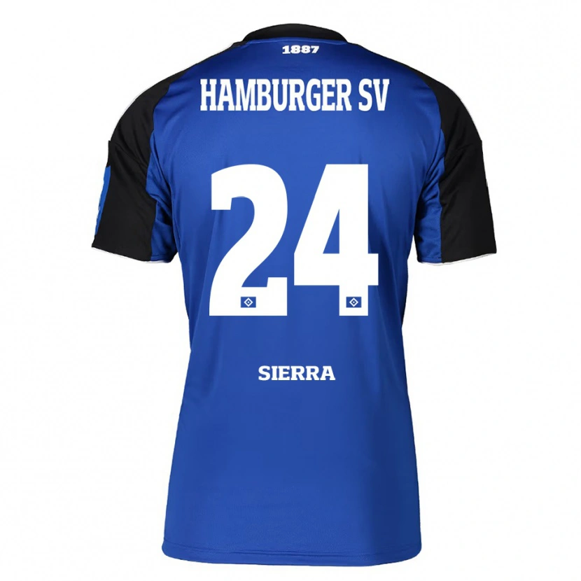 Danxen Heren Almudena Sierra #24 Blauw Zwart Uitshirt Uittenue 2025/26 T-Shirt