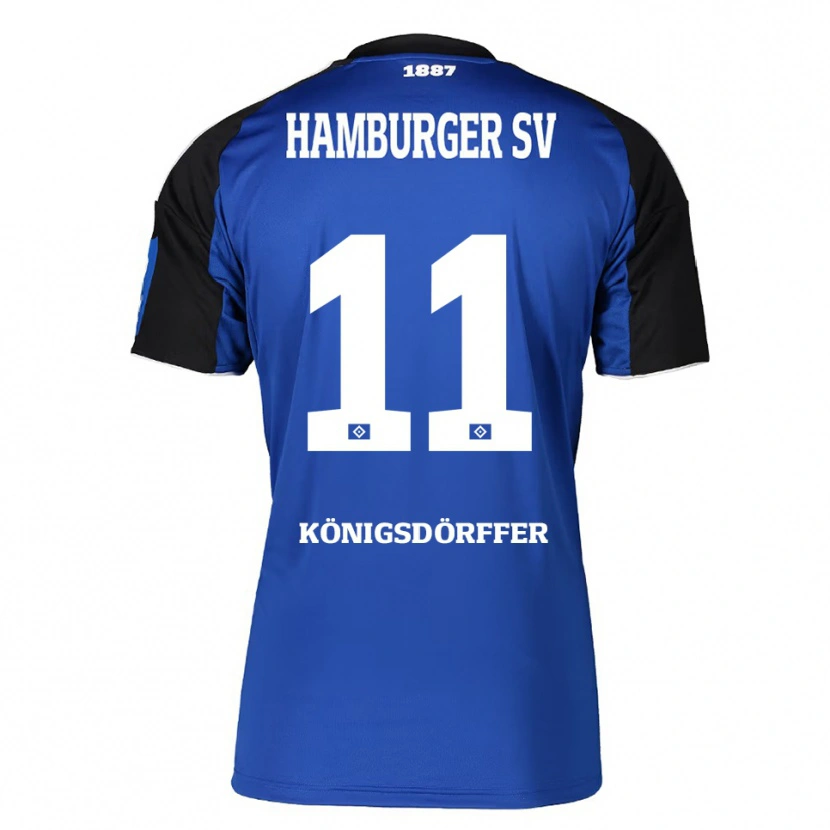 Danxen Heren Ransford Königsdörffer #11 Blauw Zwart Uitshirt Uittenue 2025/26 T-Shirt