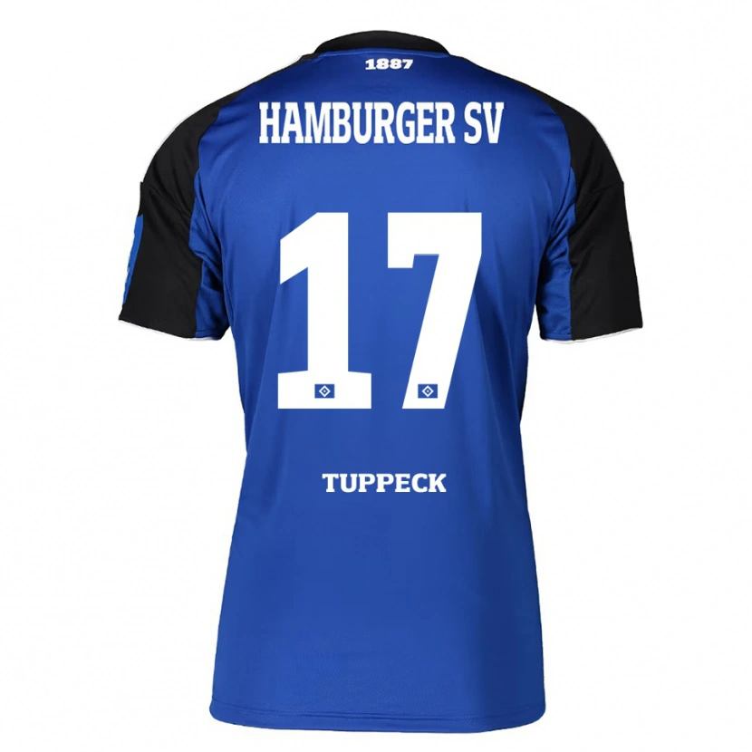 Danxen Heren Niklas Tuppeck #17 Blauw Zwart Uitshirt Uittenue 2025/26 T-Shirt
