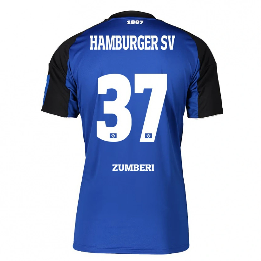 Danxen Heren Valon Zumberi #37 Blauw Zwart Uitshirt Uittenue 2025/26 T-Shirt