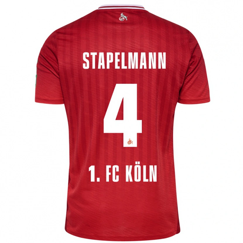 Danxen Heren Luis Stapelmann #4 Rood Wit Uitshirt Uittenue 2025/26 T-Shirt