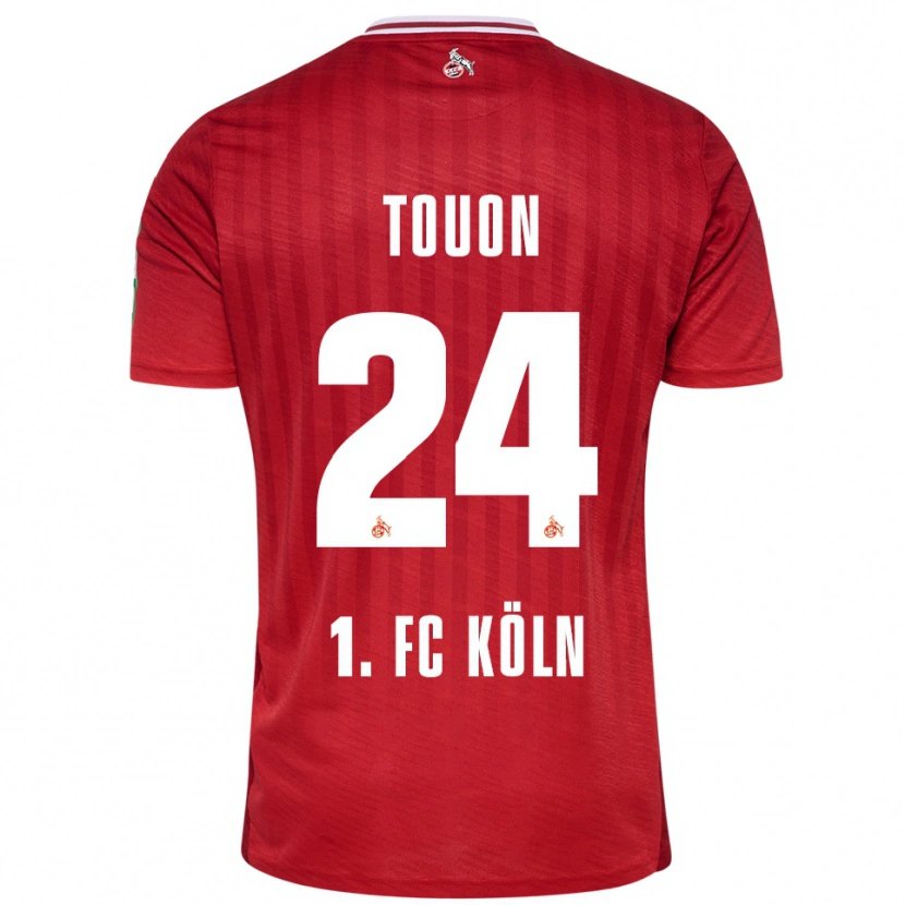 Danxen Heren Ella Touon #24 Rood Wit Uitshirt Uittenue 2025/26 T-Shirt