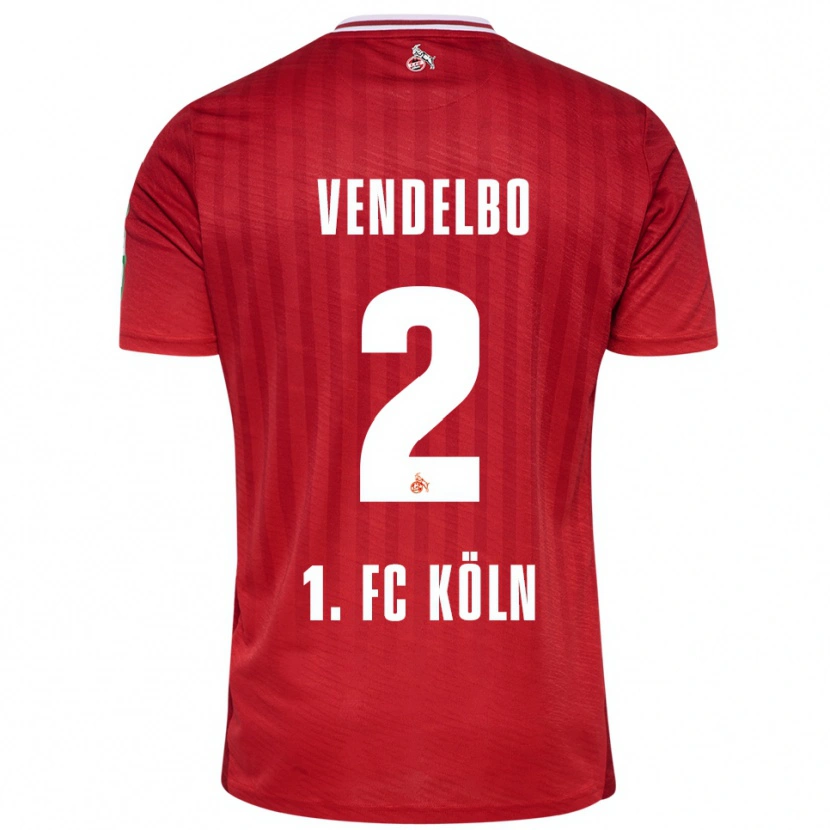 Danxen Heren Sofie Vendelbo #2 Rood Wit Uitshirt Uittenue 2025/26 T-Shirt
