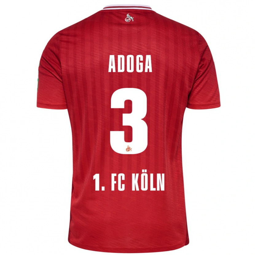 Danxen Heren Brian Adoga #3 Rood Wit Uitshirt Uittenue 2025/26 T-Shirt