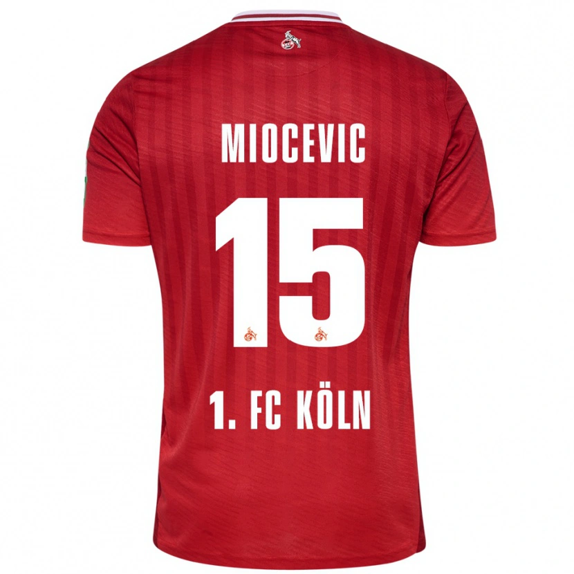 Danxen Heren Gabriel Miocevic #15 Rood Wit Uitshirt Uittenue 2025/26 T-Shirt