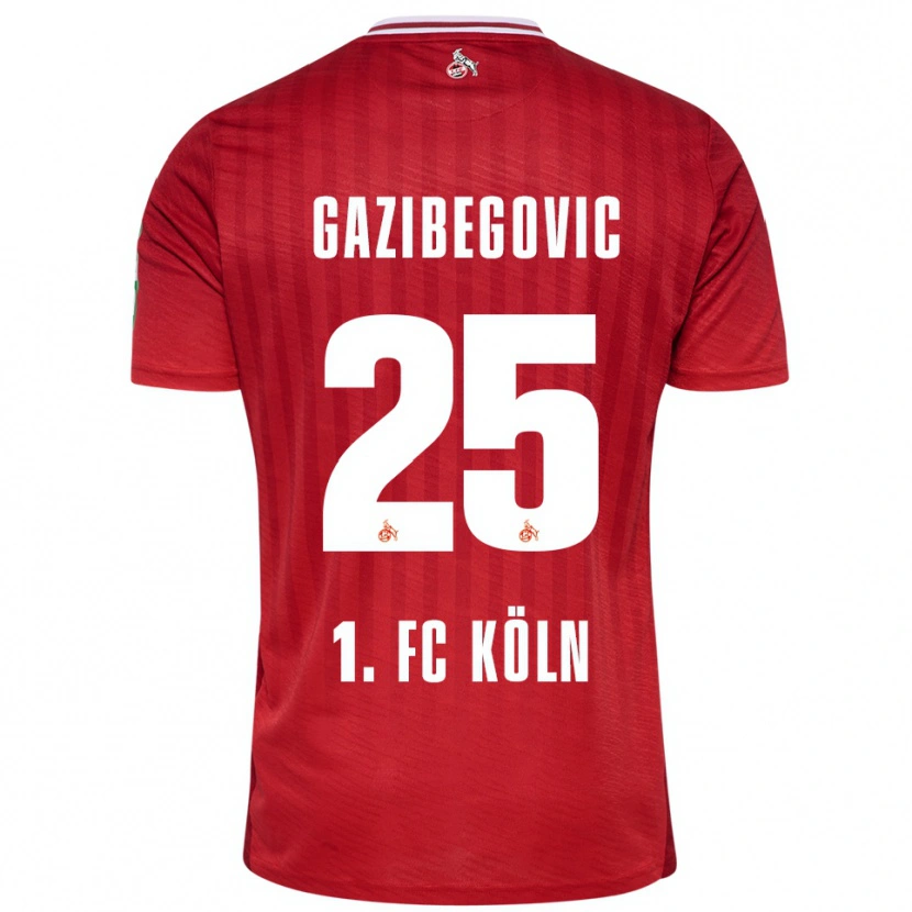 Danxen Heren Jusuf Gazibegovic #25 Rood Wit Uitshirt Uittenue 2025/26 T-Shirt