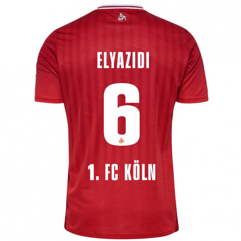 Danxen Heren Ilias Elyazidi #6 Rood Wit Uitshirt Uittenue 2025/26 T-Shirt