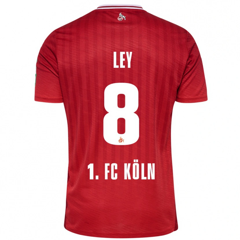 Danxen Heren Benjamin Ley #8 Rood Wit Uitshirt Uittenue 2025/26 T-Shirt