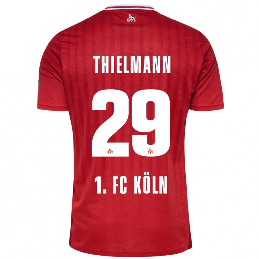 Danxen Heren Jan Thielmann #29 Rood Wit Uitshirt Uittenue 2025/26 T-Shirt