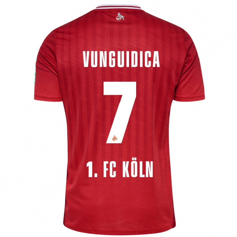 Danxen Heren Exaouse Vunguidica #7 Rood Wit Uitshirt Uittenue 2025/26 T-Shirt